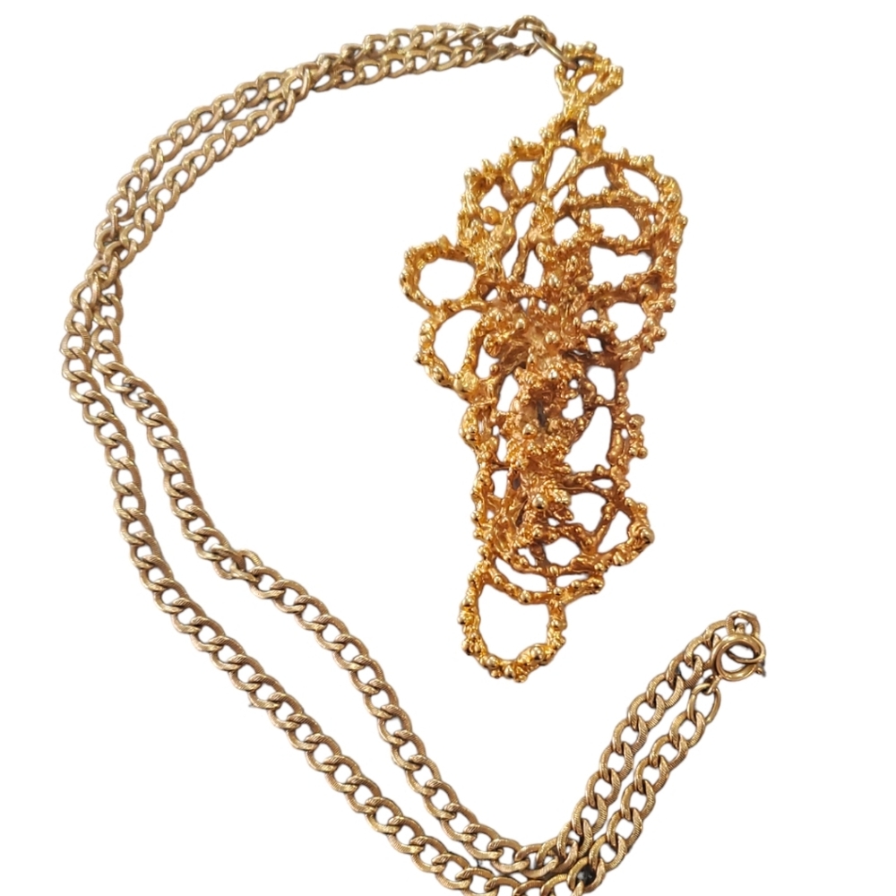 Vintage Sascha Brastoff Rare Large Brutalist Necklace